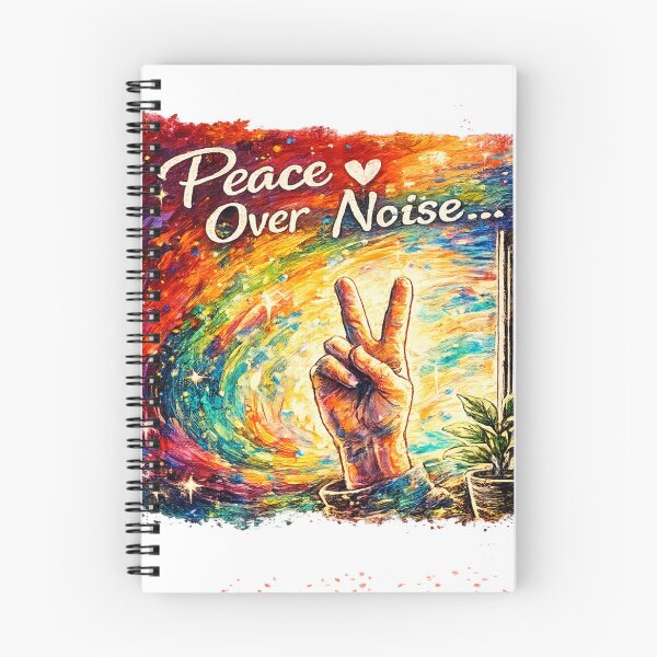 Item preview, . Title Peace Over Noise... | Rainbow Acrylic Painting Aesthetic Sticker designed and sold by Genzfirevibes.