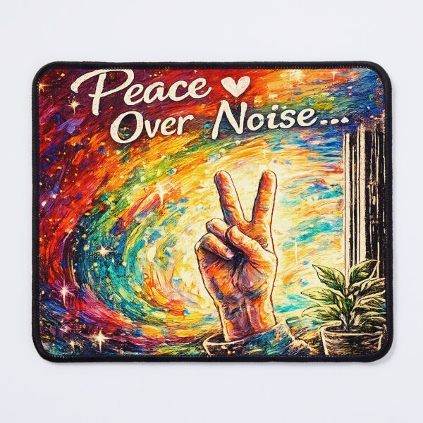 Item preview, . Title Peace Over Noise... | Rainbow Acrylic Painting Aesthetic Sticker designed and sold by Genzfirevibes.