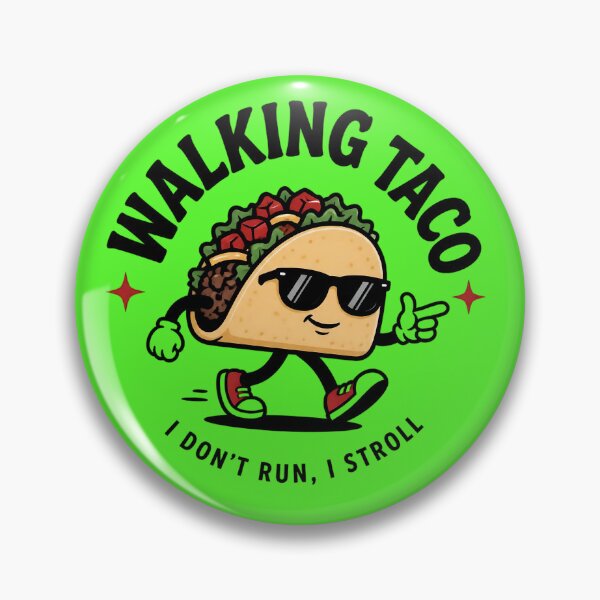 Item preview, Walking Taco – Funny Taco Lover Cartoon | "I Don't Run, I Stroll" Cute Food Design designed and sold by IMuDesigner.