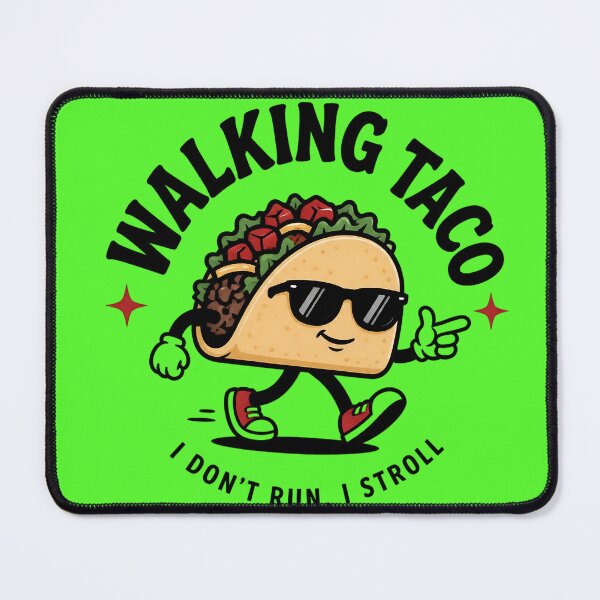 Item preview, Walking Taco – Funny Taco Lover Cartoon | "I Don't Run, I Stroll" Cute Food Design designed and sold by IMuDesigner.