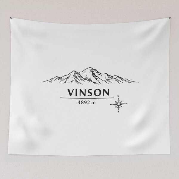 Item preview, Seven Summits Antarctica Mount Vinson 4892 m Minimalist Line Art Design designed and sold by GabeMountainArt.