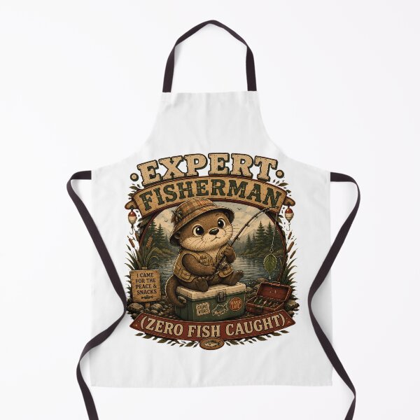 Item preview, Funny Otter Fishing T-Shirt - Expert Fisherman Shirt - Cute Outdoor Angler Gift - Happy Critter Co. designed and sold by Happy critter co..