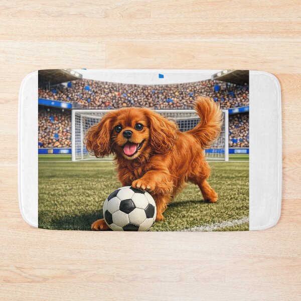 Item preview, Ruby Cavalier Playing Football/Soccer designed and sold by SpottyRainbow.