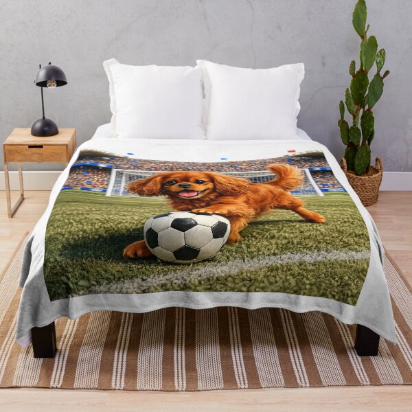 Item preview, Ruby Cavalier Playing Football/Soccer designed and sold by SpottyRainbow.