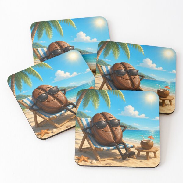 Item preview, Relaxing on the beach always with coffee designed and sold by Elektra9.