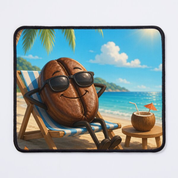 Item preview, Relaxing on the beach always with coffee designed and sold by Elektra9.