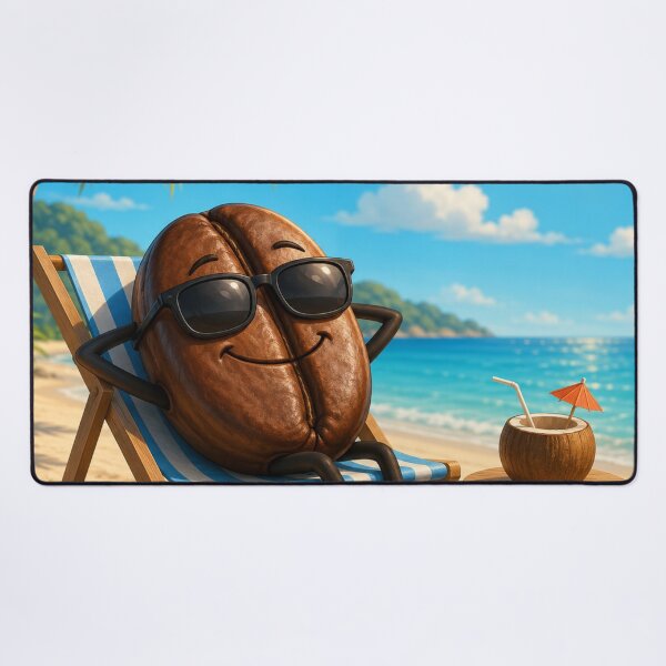 Item preview, Relaxing on the beach always with coffee designed and sold by Elektra9.