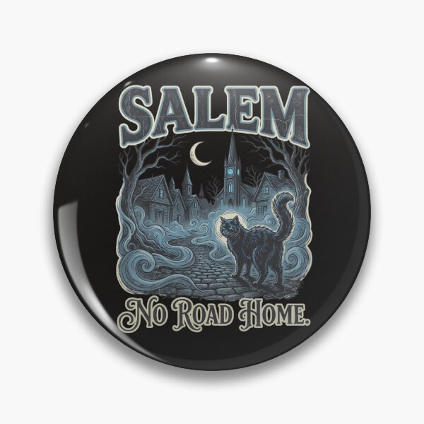 Item preview, Salem Haunted Black Cat | No Road Home | Witchy Gothic Halloween Tee designed and sold by Anastasiia Yurevych.
