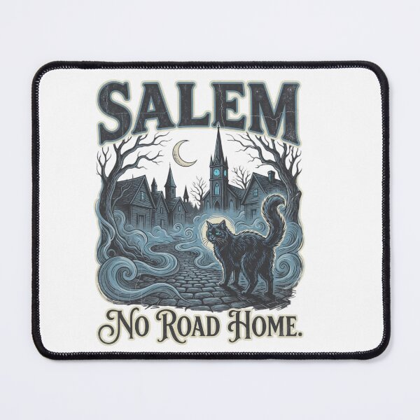 Item preview, Salem Haunted Black Cat | No Road Home | Witchy Gothic Halloween Tee designed and sold by Anastasiia Yurevych.