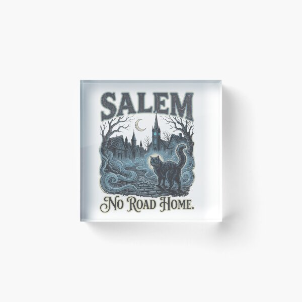 Item preview, Salem Haunted Black Cat | No Road Home | Witchy Gothic Halloween Tee designed and sold by Anastasiia Yurevych.