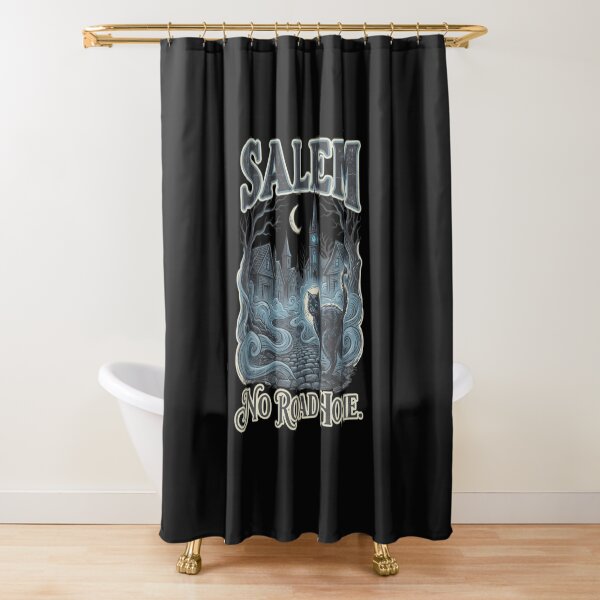 Item preview, Salem Haunted Black Cat | No Road Home | Witchy Gothic Halloween Tee designed and sold by Anastasiia Yurevych.