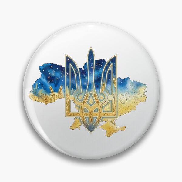 Item preview, Ukrainian Tryzub Coat of Arms Map Art designed and sold by BetweenForms.
