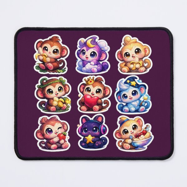 Item preview, Cute Chibi Monkey Sticker Sheet designed and sold by KrishAuraa.