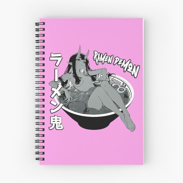 Item preview, Oni Girl in Ramen Bowl Black-White Sexy Anime Girl designed and sold by MikaseSan.