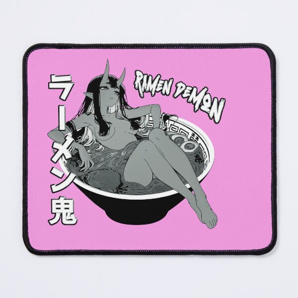 Item preview, Oni Girl in Ramen Bowl Black-White Sexy Anime Girl designed and sold by MikaseSan.