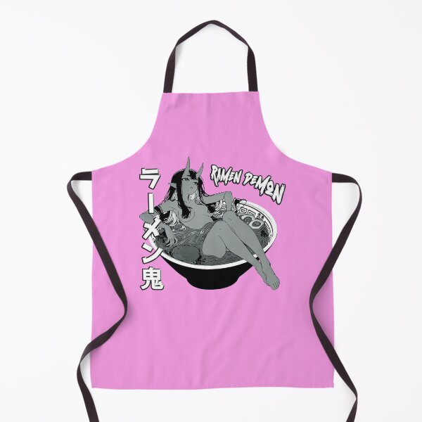 Item preview, Oni Girl in Ramen Bowl Black-White Sexy Anime Girl designed and sold by MikaseSan.