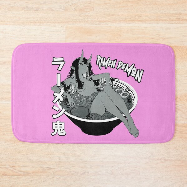 Item preview, Oni Girl in Ramen Bowl Black-White Sexy Anime Girl designed and sold by MikaseSan.