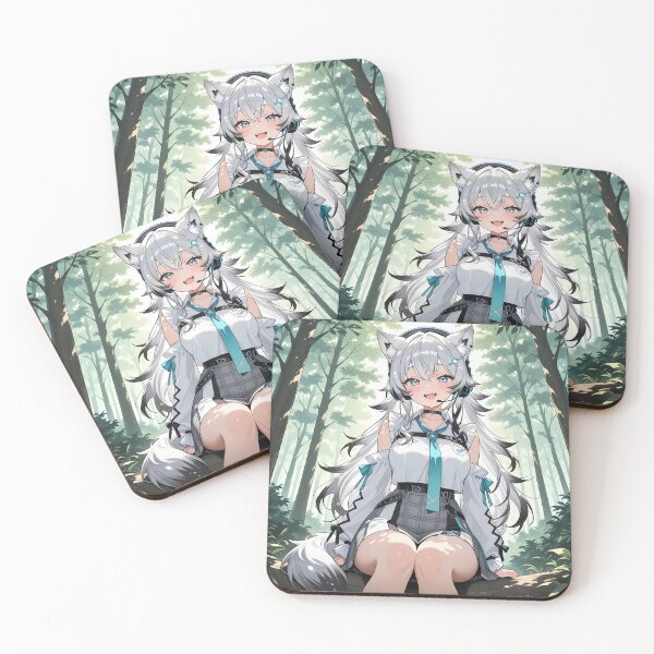 Item preview, Cute VTuber Anime Wolf Girl in Forest designed and sold by Myanimegirlshop.