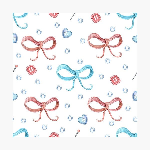 Item preview, Watercolor Bow Seamless Pattern designed and sold by Sasha Zinch Design.