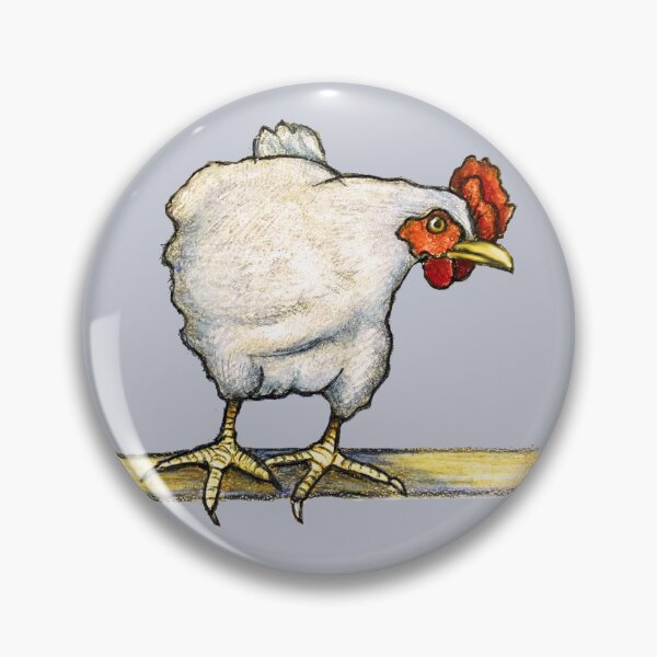 Item preview, Chicken on Perch, Angry Hen, Farm Animal Illustration designed and sold by JoyfulWhimsy.