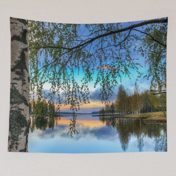 Item preview, Serene Birch Lake Reflection designed and sold by NocturnBotany.