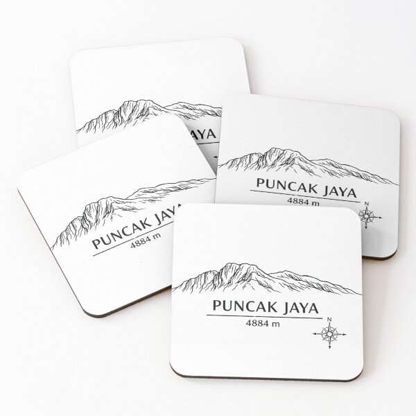 Item preview, Seven Summits Oceania  Puncak Jaya 4884 m Minimalist Line Art Design designed and sold by GabeMountainArt.