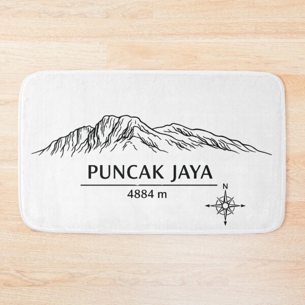 Item preview, Seven Summits Oceania  Puncak Jaya 4884 m Minimalist Line Art Design designed and sold by GabeMountainArt.