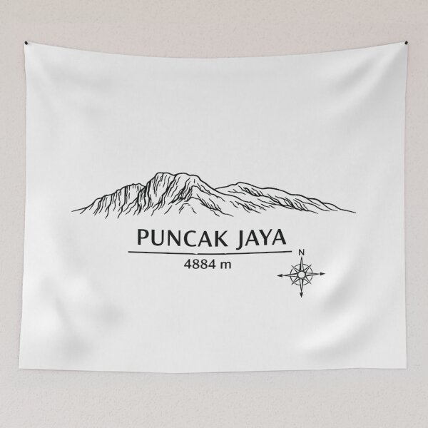 Item preview, Seven Summits Oceania  Puncak Jaya 4884 m Minimalist Line Art Design designed and sold by GabeMountainArt.