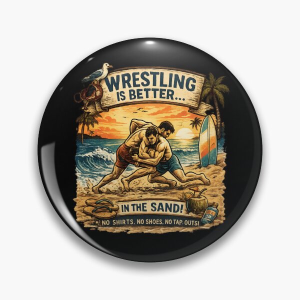 Item preview, Wrestling Is Better in the Sand - Beach Wrestling Vintage Sunset designed and sold by SidTastic .