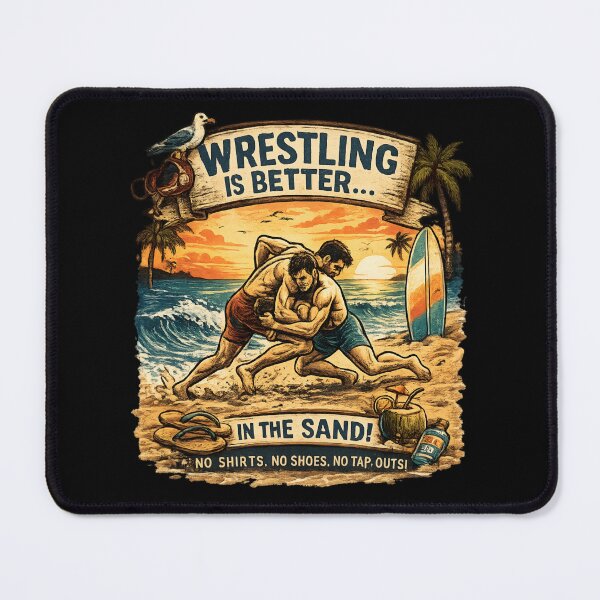 Item preview, Wrestling Is Better in the Sand - Beach Wrestling Vintage Sunset designed and sold by SidTastic .