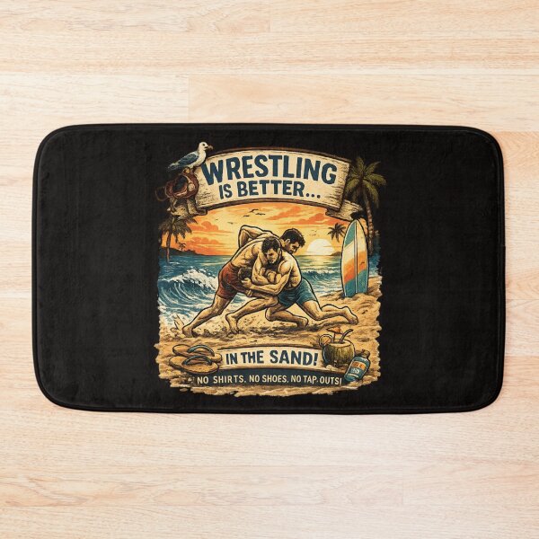 Item preview, Wrestling Is Better in the Sand - Beach Wrestling Vintage Sunset designed and sold by SidTastic .