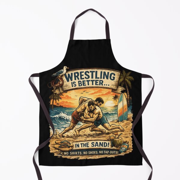 Item preview, Wrestling Is Better in the Sand - Beach Wrestling Vintage Sunset designed and sold by SidTastic .