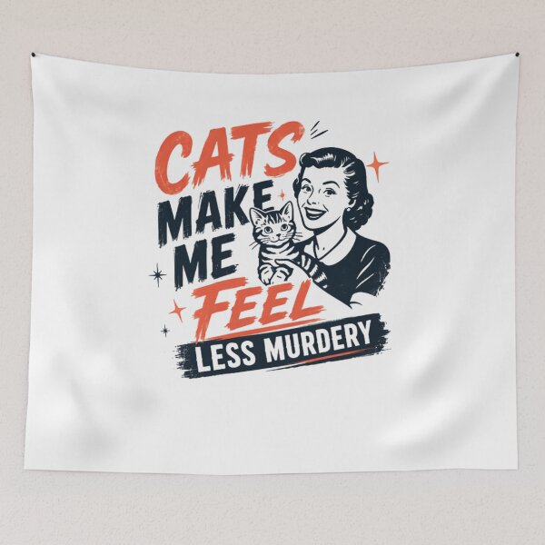Item preview, Cats Make Me Feel Less Murdery Funny Cat Lover Pet Owner designed and sold by RetroMini2026.