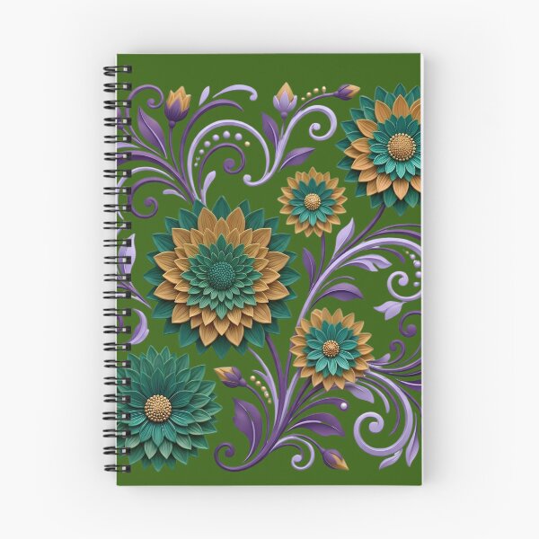 Item preview, Teal, Gold, and Purple Ornate Floral Filigree designed and sold by digitalbob60.