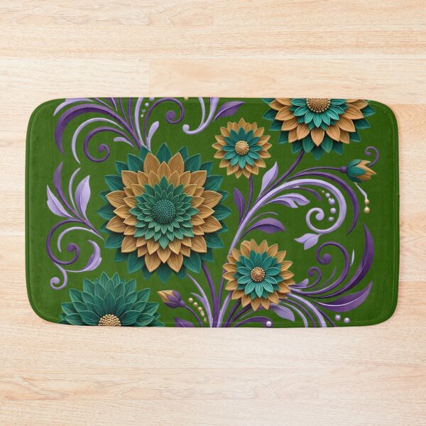 Item preview, Teal, Gold, and Purple Ornate Floral Filigree designed and sold by digitalbob60.