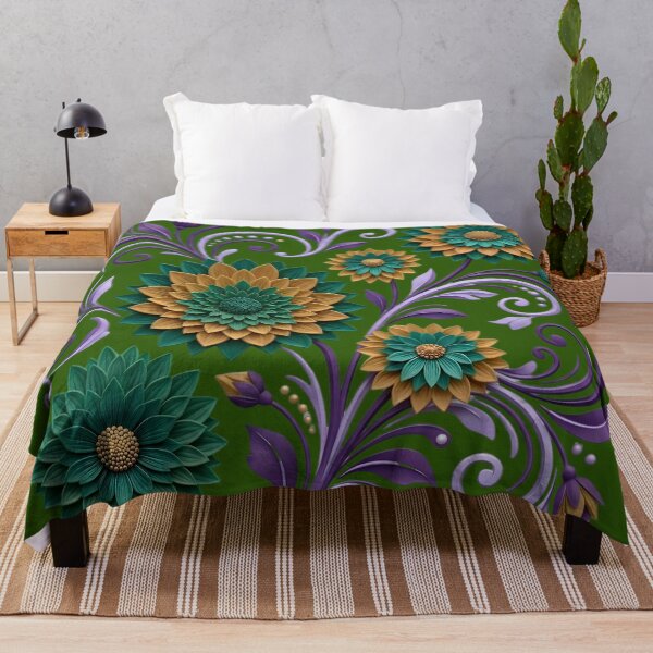 Item preview, Teal, Gold, and Purple Ornate Floral Filigree designed and sold by digitalbob60.