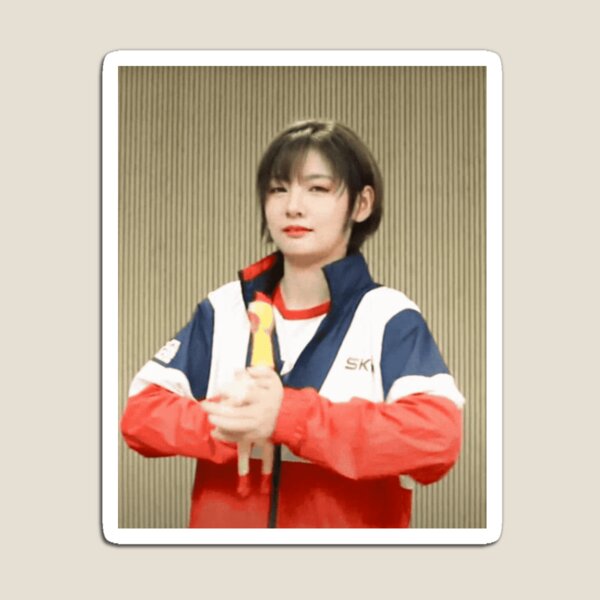 Item preview, Zhao Yue holding a rubber chicken designed and sold by 2-sunfish.