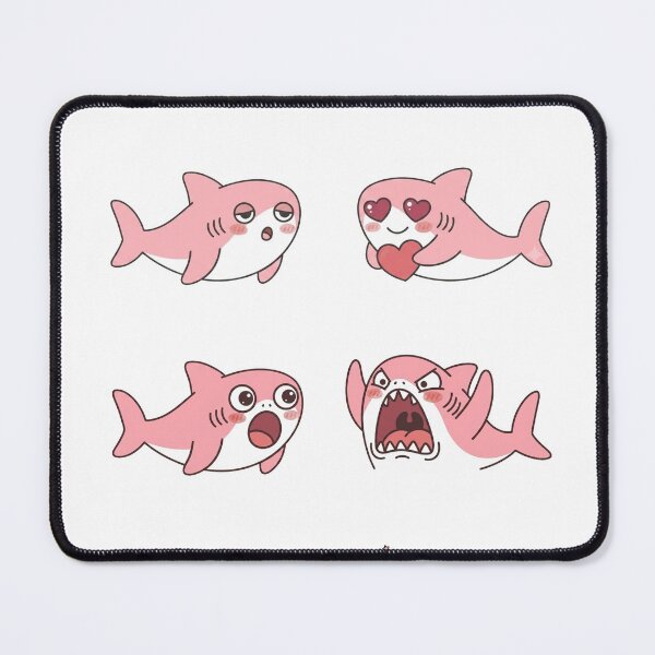 Item preview, Cute Pink Pastel Cartoon Shark Sticker Pack - Kawaii Vector Chibi Sharks designed and sold by Butterfly-Dream.