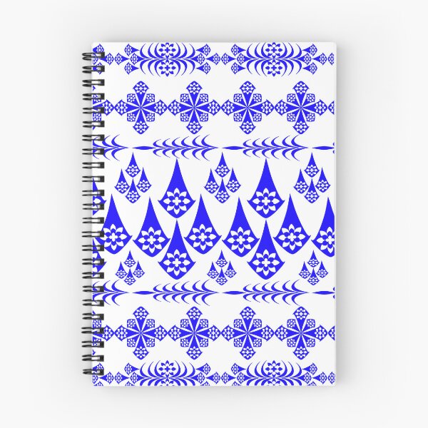 Item preview, Elegant Blue Waterdrop Floral Seamless Pattern with Geometric Folk Ornament for Textile, Wallpaper and Surface Design designed and sold by Ei-Ei.