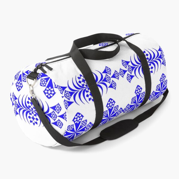 Item preview, Elegant Blue Waterdrop Floral Seamless Pattern with Geometric Folk Ornament for Textile, Wallpaper and Surface Design designed and sold by Ei-Ei.