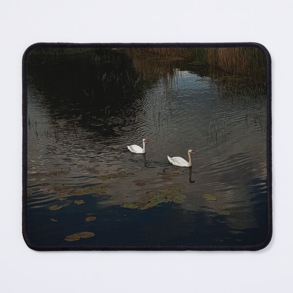Item preview, Two Beautiful White Swans on a Dark Lake designed and sold by Madmazell-007.
