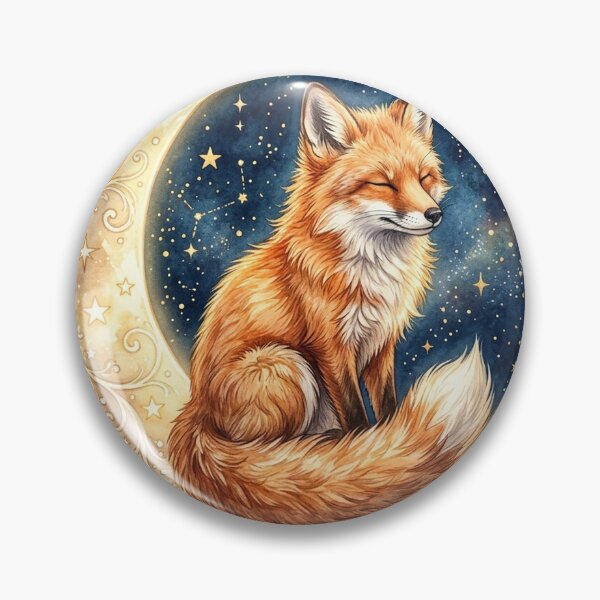 Item preview, Sleepy Fox Resting on Crescent Moon designed and sold by GrzywaM.