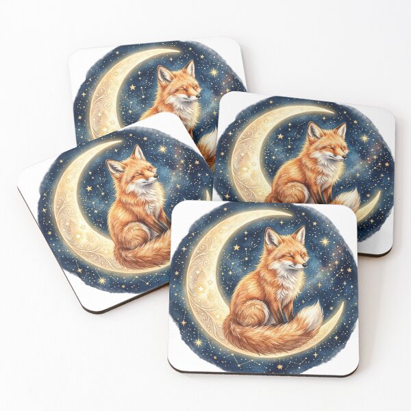Item preview, Sleepy Fox Resting on Crescent Moon designed and sold by GrzywaM.