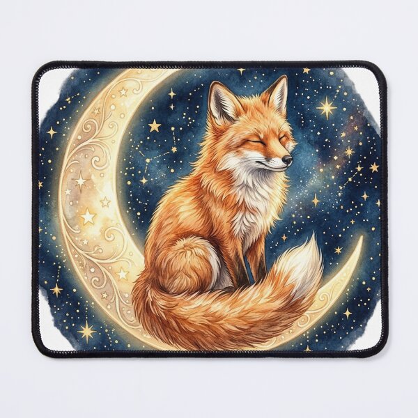 Item preview, Sleepy Fox Resting on Crescent Moon designed and sold by GrzywaM.