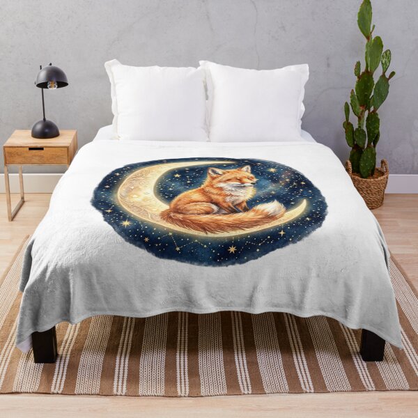 Item preview, Sleepy Fox Resting on Crescent Moon designed and sold by GrzywaM.