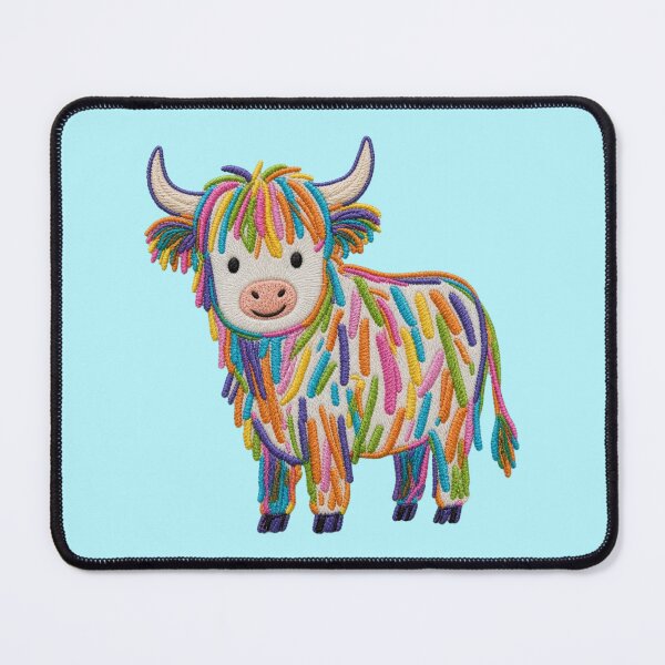 Item preview, Cute Highland Cow - Embroidery Effect designed and sold by MyCozyCorner24.