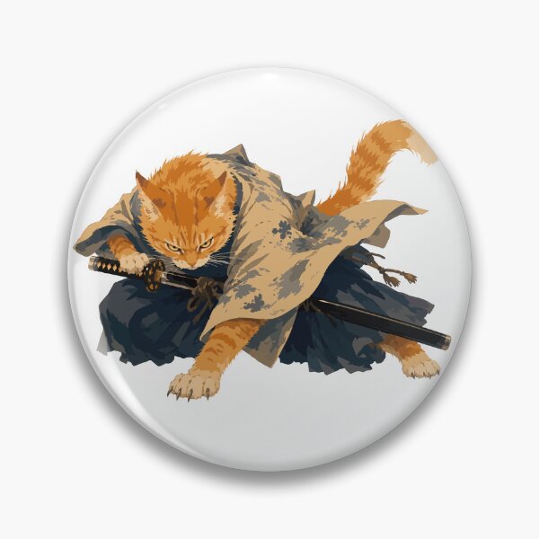 Item preview, Cat Samurai — Orange Tabby Warrior Watercolor Art Tee designed and sold by medicalkinoko.