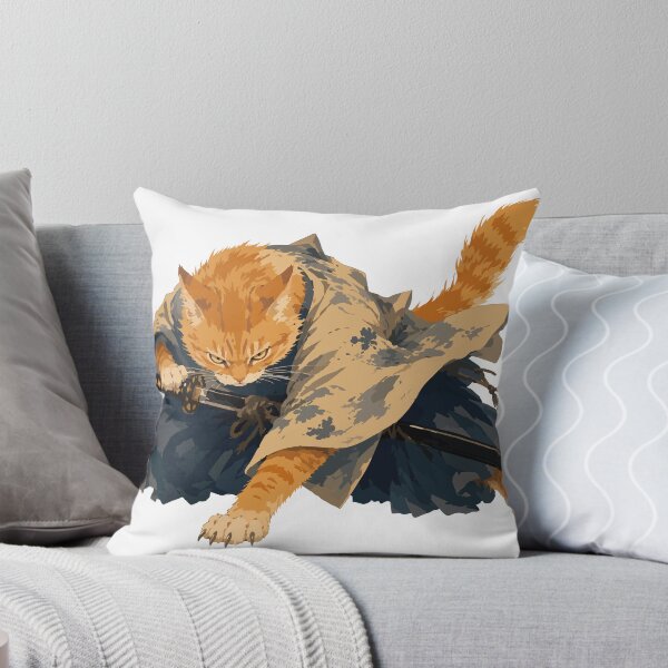 Item preview, Cat Samurai — Orange Tabby Warrior Watercolor Art Tee designed and sold by medicalkinoko.