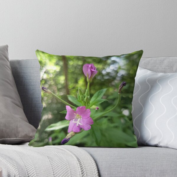 Item preview, Pink Wildflower Blooming in Forest with Soft Green Bokeh designed and sold by PhuongVoArt.