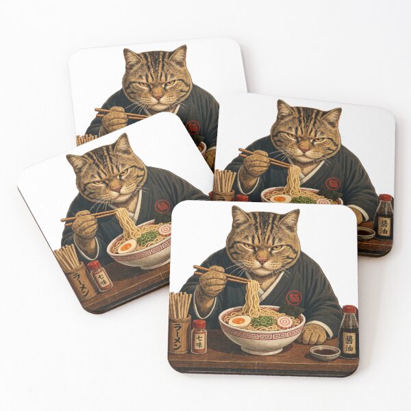 Item preview, Retro Japanese Ramen Shop Cat Vintage Noodle Bar designed and sold by JIGUWORLD.